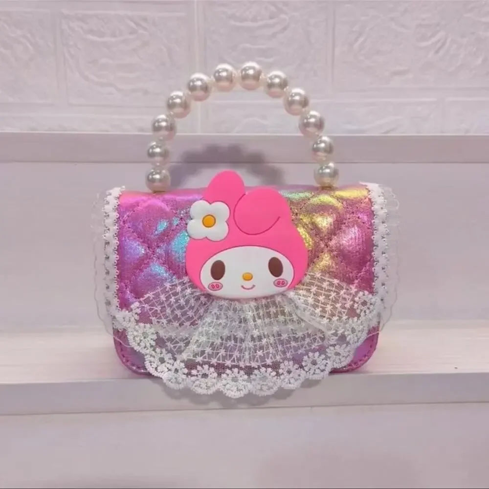 My Melody Pink Pearl Handle Crossbody Bag
